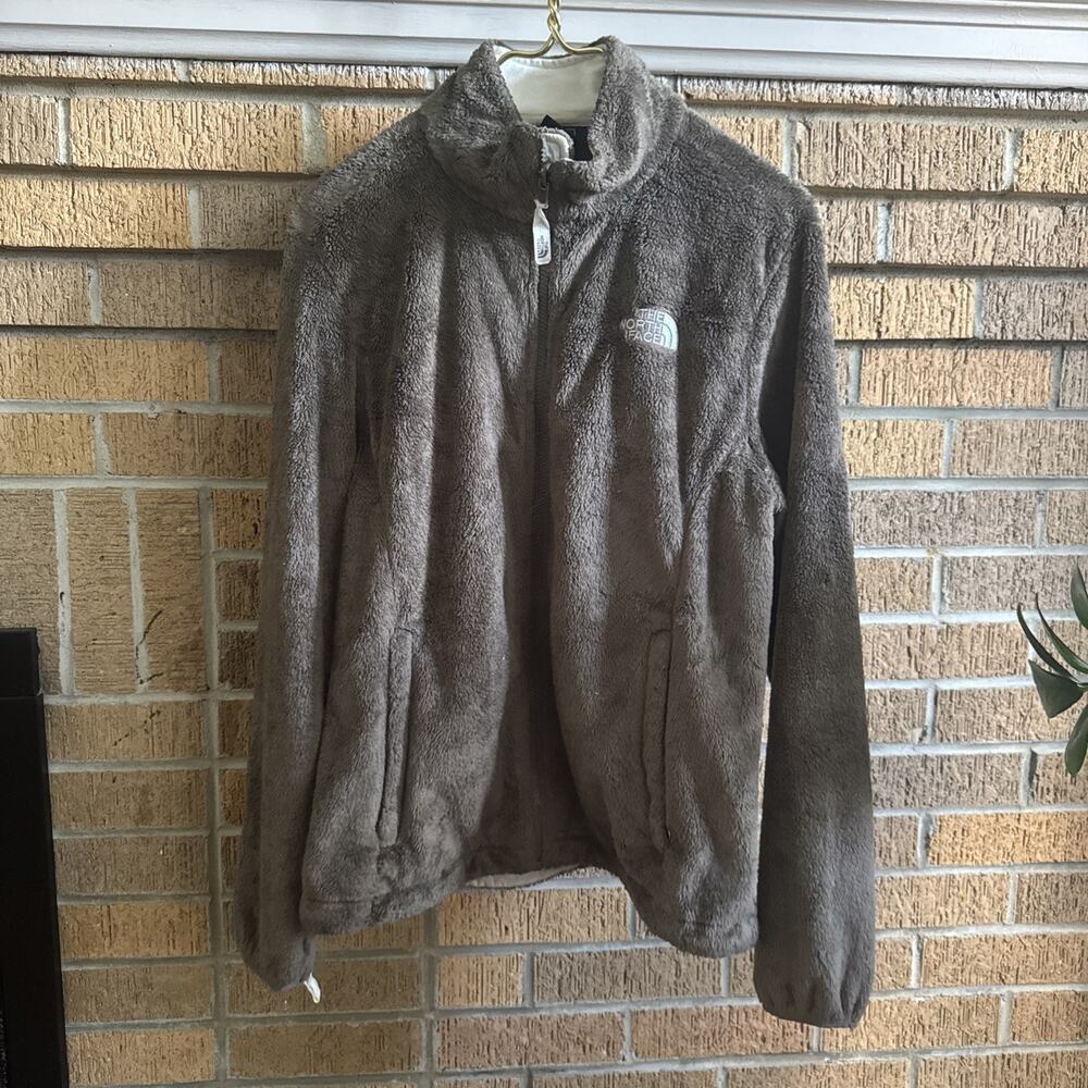 THE NORTH FACE Women's size Large Osito Fleece Jacket Soft Plush Ash Brown